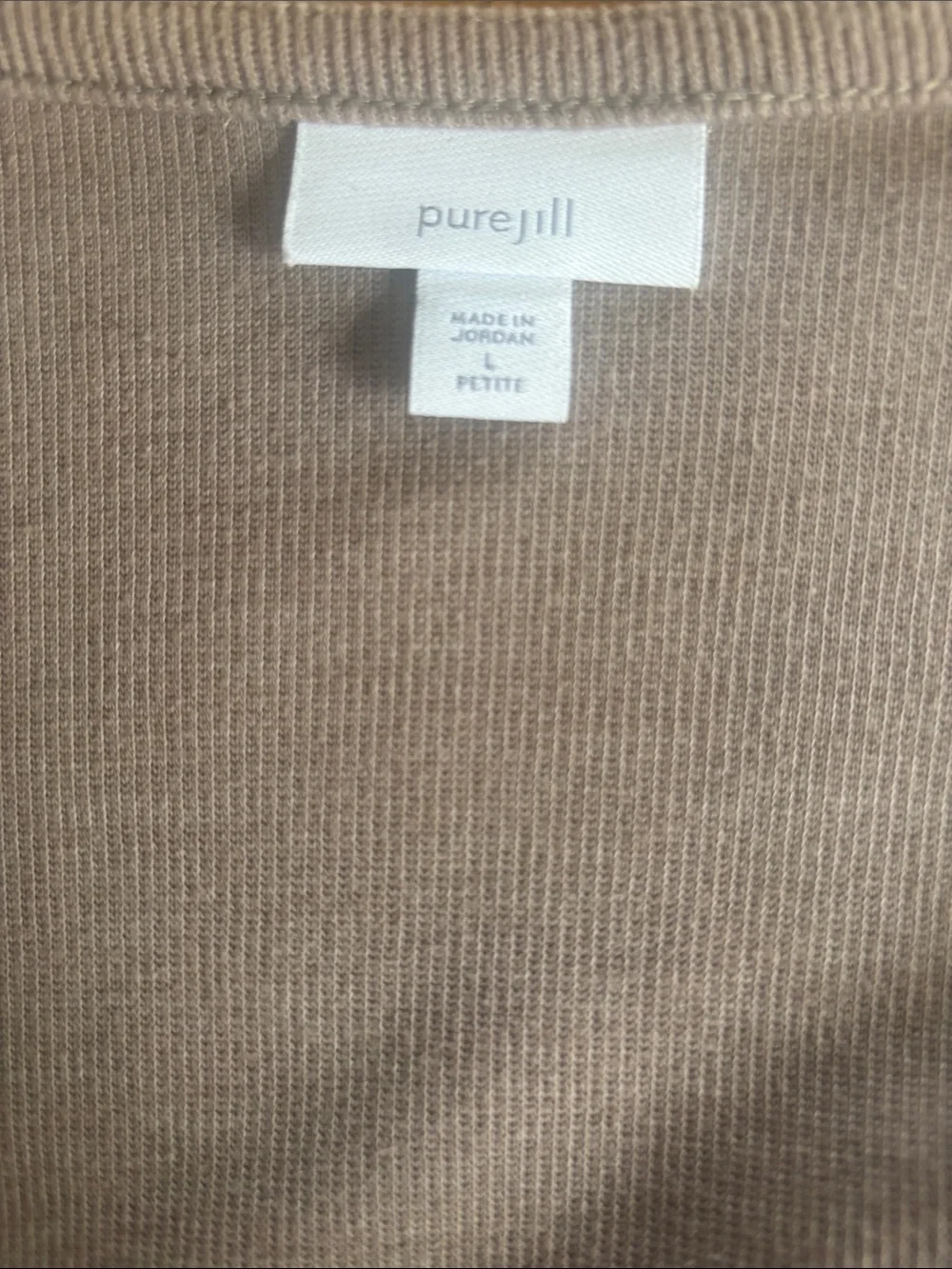 J. Jill Taupe Wrap-Front Cardigan with Side Tie
